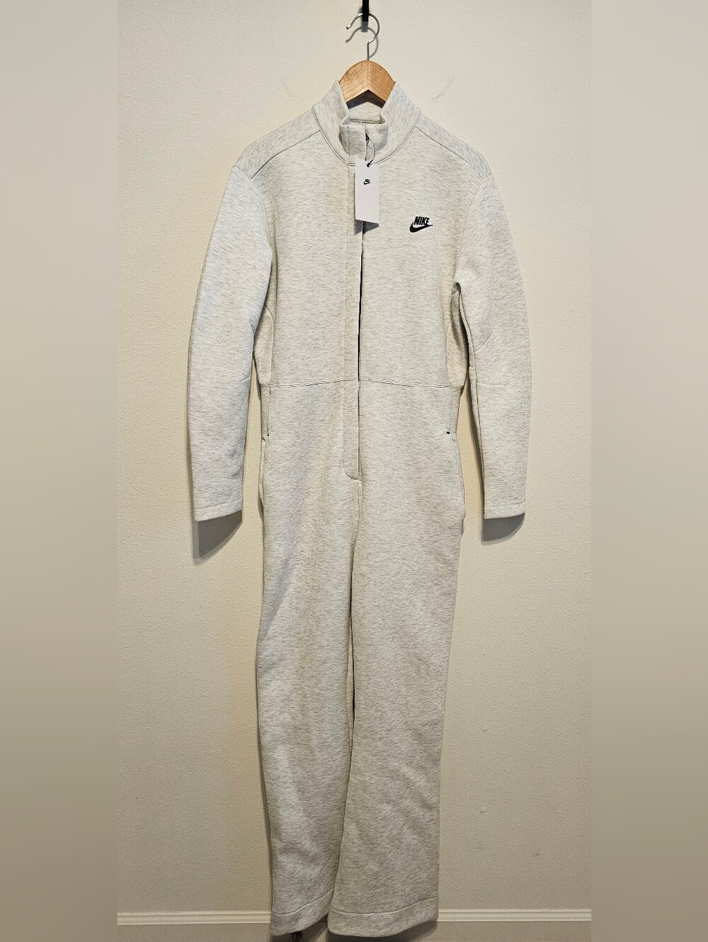 Nike Women's Sportswear Tech Fleece Jumpsuit in Light Gray Medium 8/10 - Picture 5 of 16